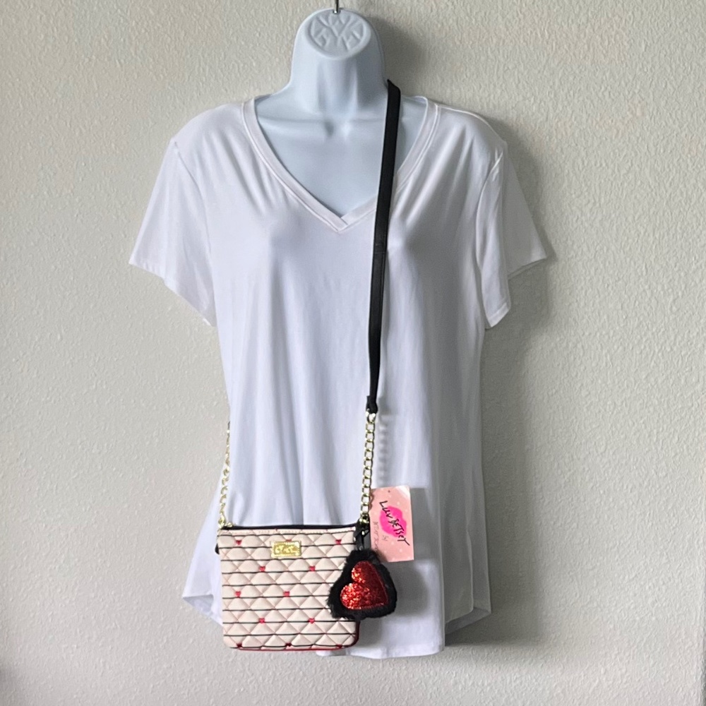 Luv Betsey By Betsey Johnson Red Heart Quilted Crossbody Purse